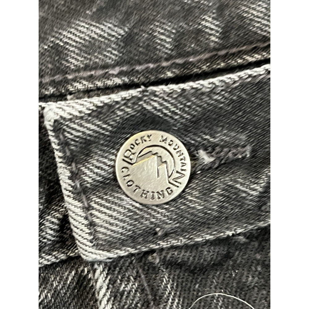 Vtg 1990s Rocky Mountain Womens 26/3 Black Gray Pleated High Rise Jeans USA - Picture 9 of 14